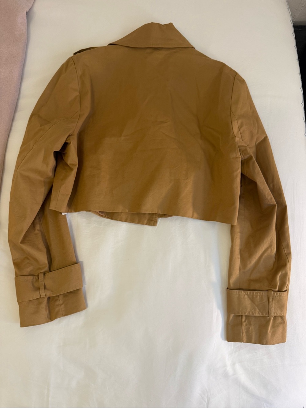 Avec Les Filles Cropped Tan Women's Trench Jacket - Picture 8 of 8